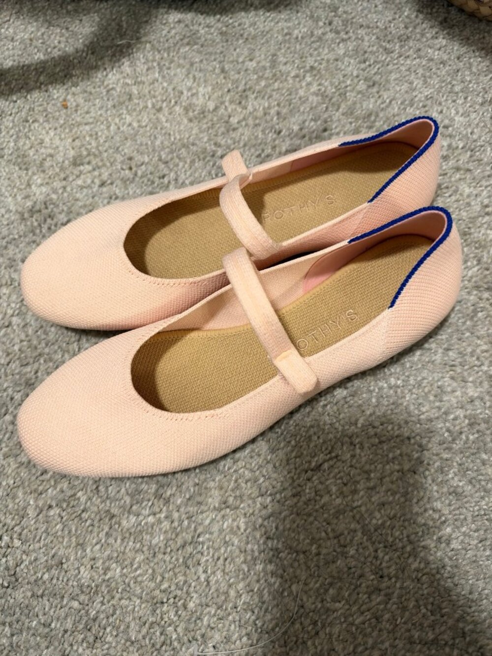 Rothy's The Square Mary Jane Flats Bubbly Pink Women's 8 NEW